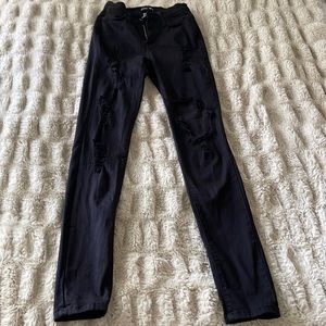 Fashion nova ripped black skinny jeans! Size 1!